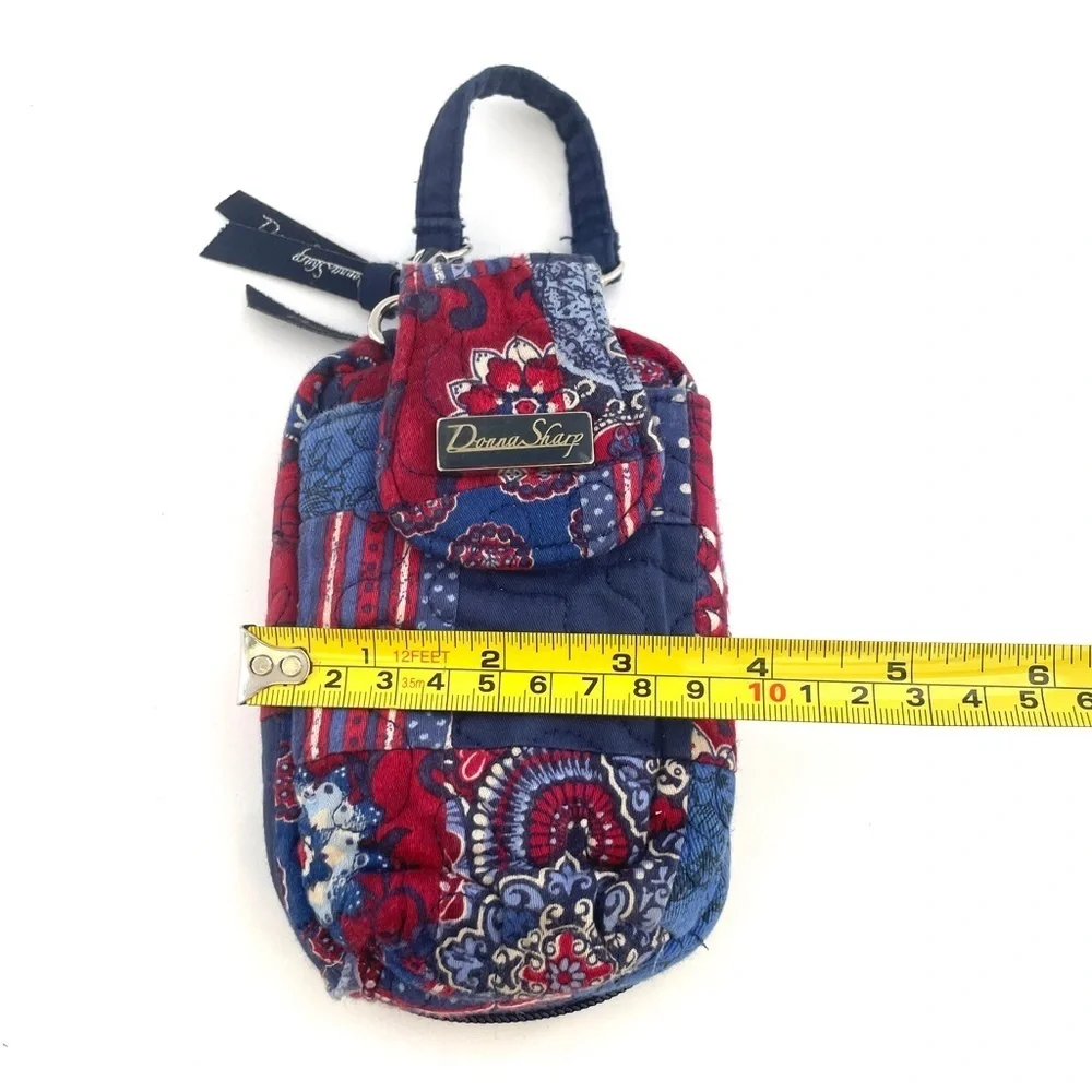 Donna Sharp Red and Blue Paisley Wristlet/Crossbody Clutch
